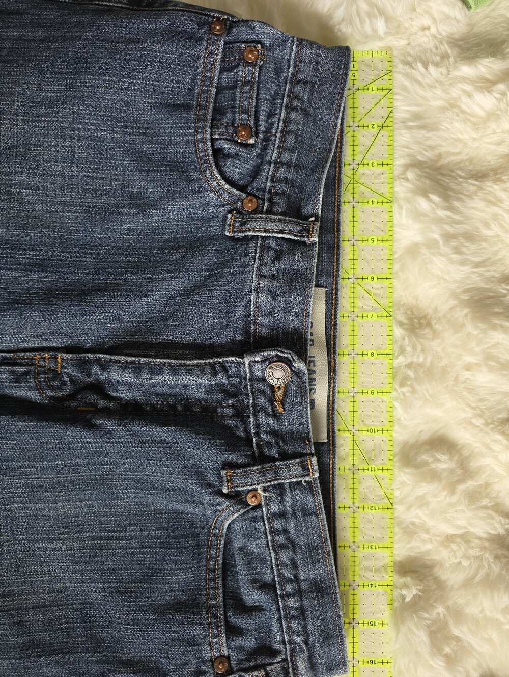 Vintage GAP Denim Midi Skirt with Front Slit - Blue - Picture 9 of 11